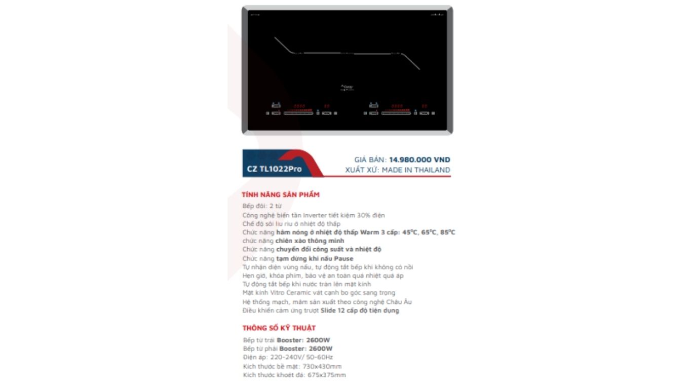 Bếp Từ Đôi Canzy CZ TL1022 Pro