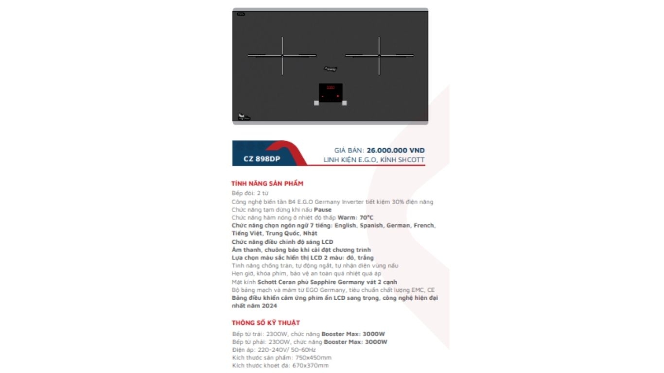 Bếp từ Canzy CZ-898DP