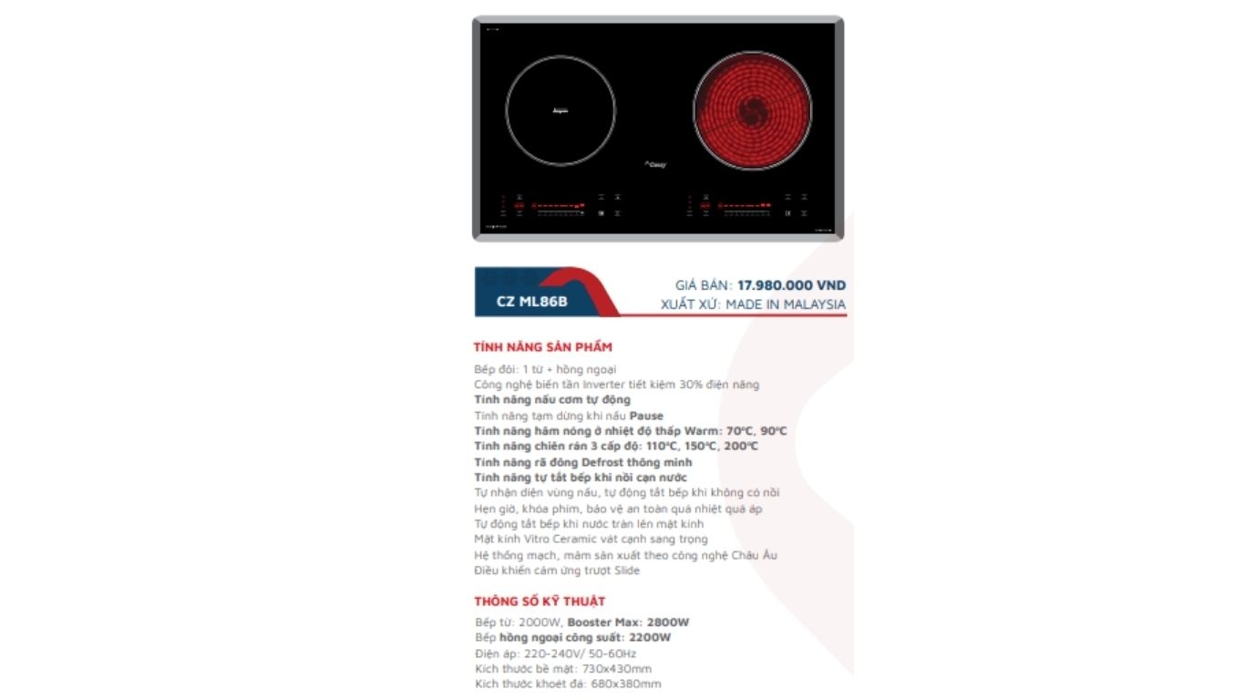 Bếp điện từ CANZY CZ-ML86B