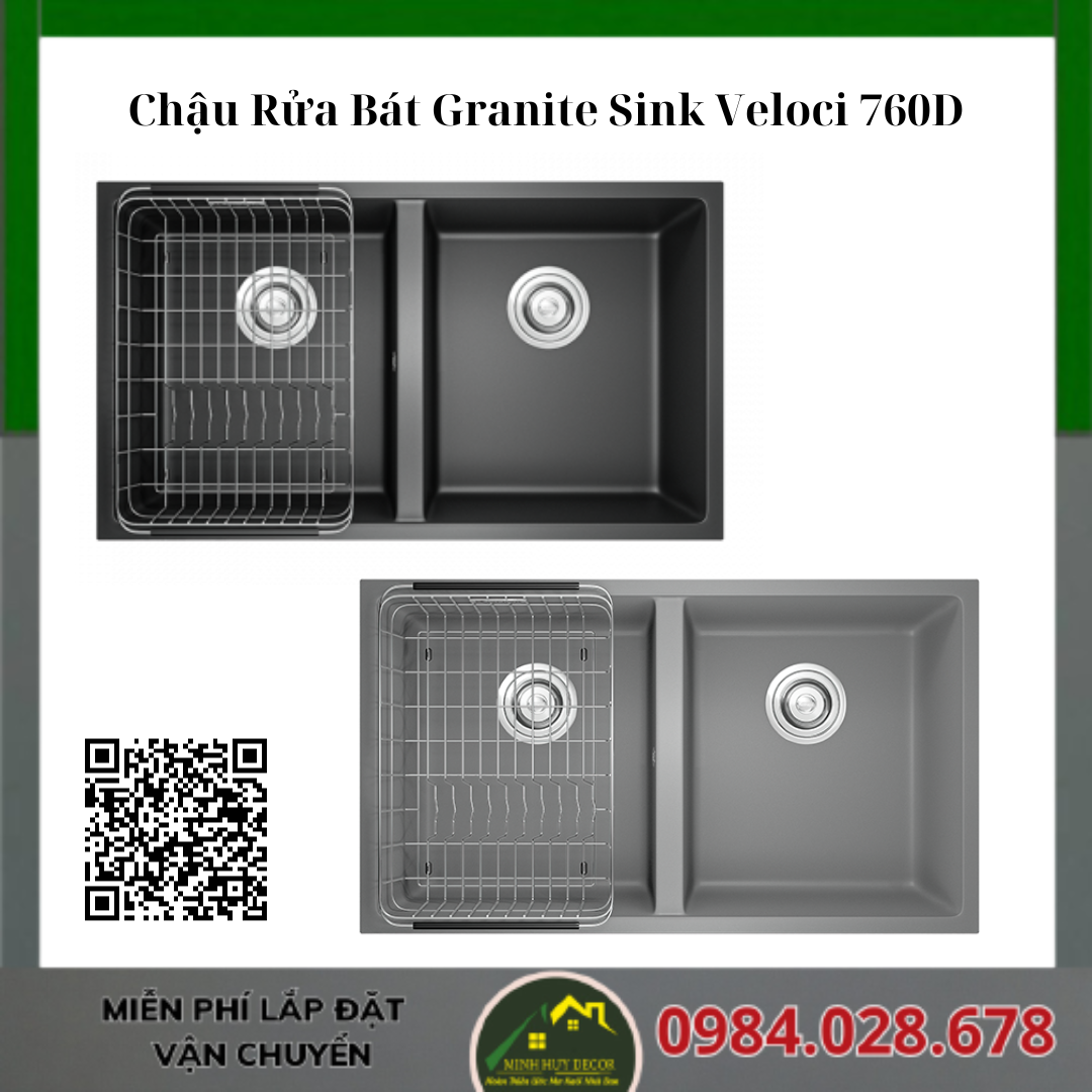 Chậu Rửa Bát Granite Sink Veloci 760D