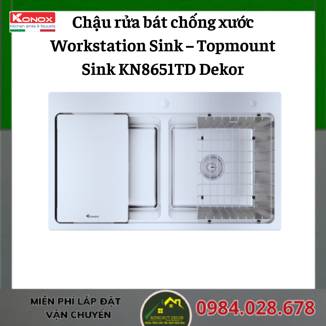 Chậu rửa bát chống xước KN8651TD Dekor