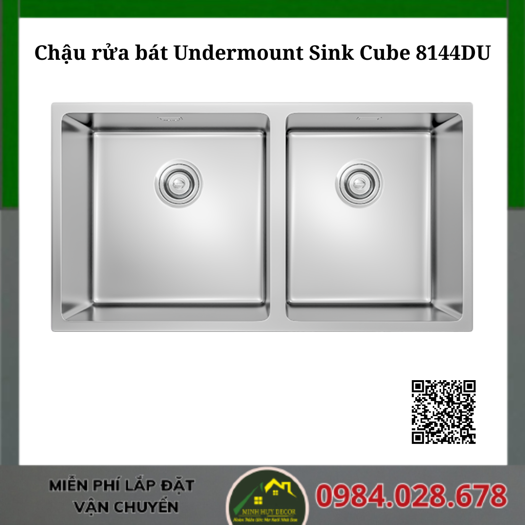 Chậu rửa bát Undermount Sink Cube 8144DU
