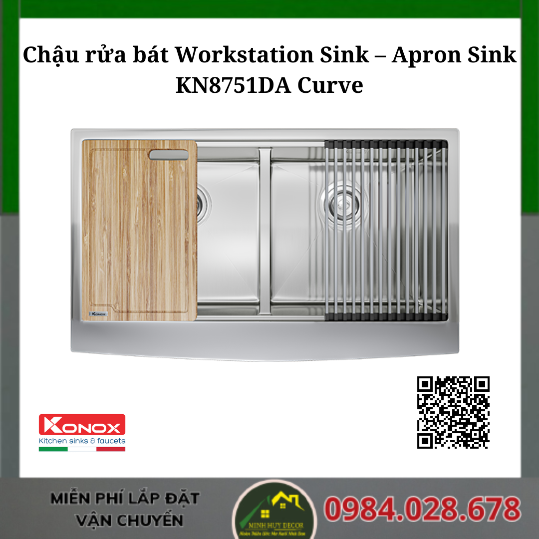 Chậu rửa bát KN8751DA Curve
