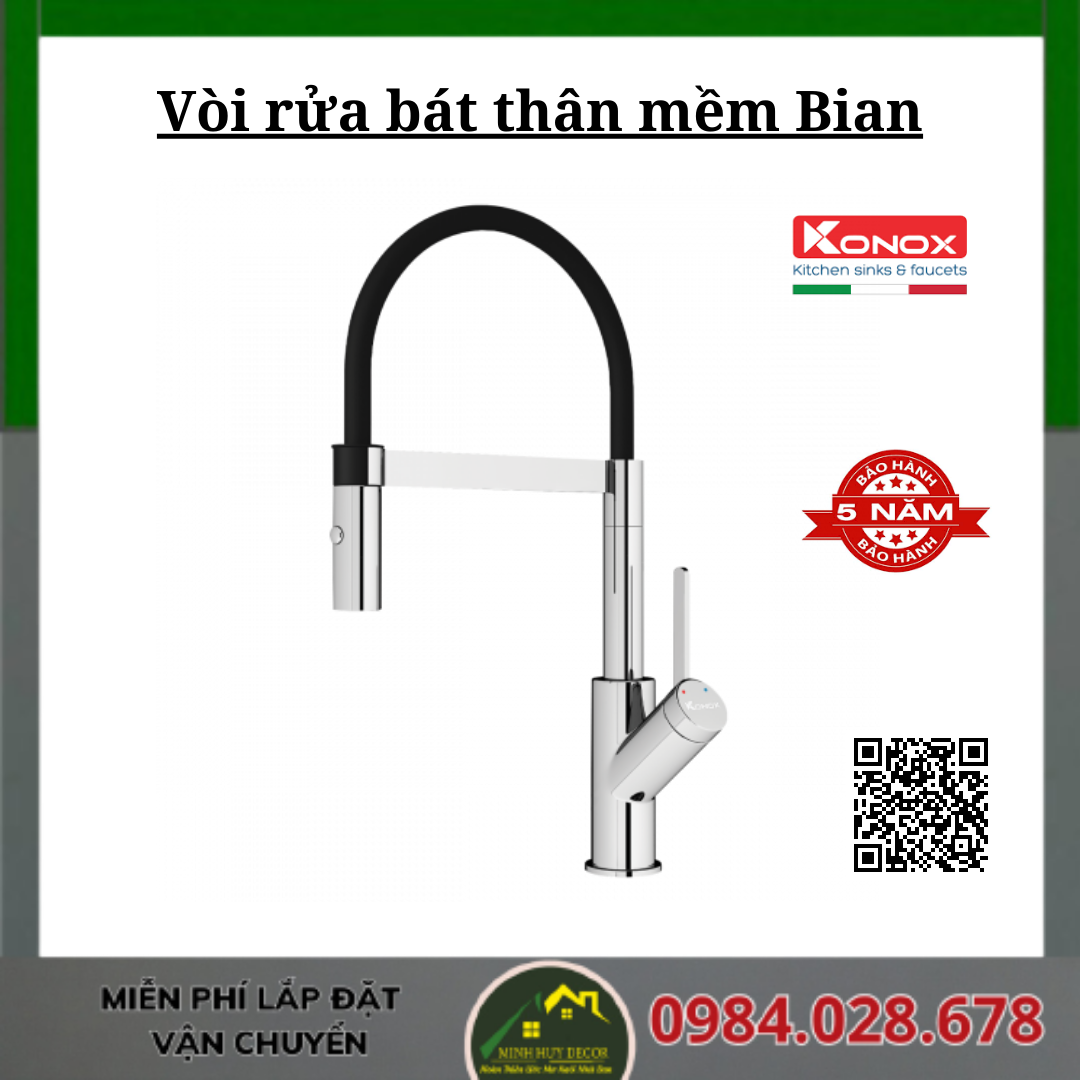 Vòi rửa bát thân mềm Bian