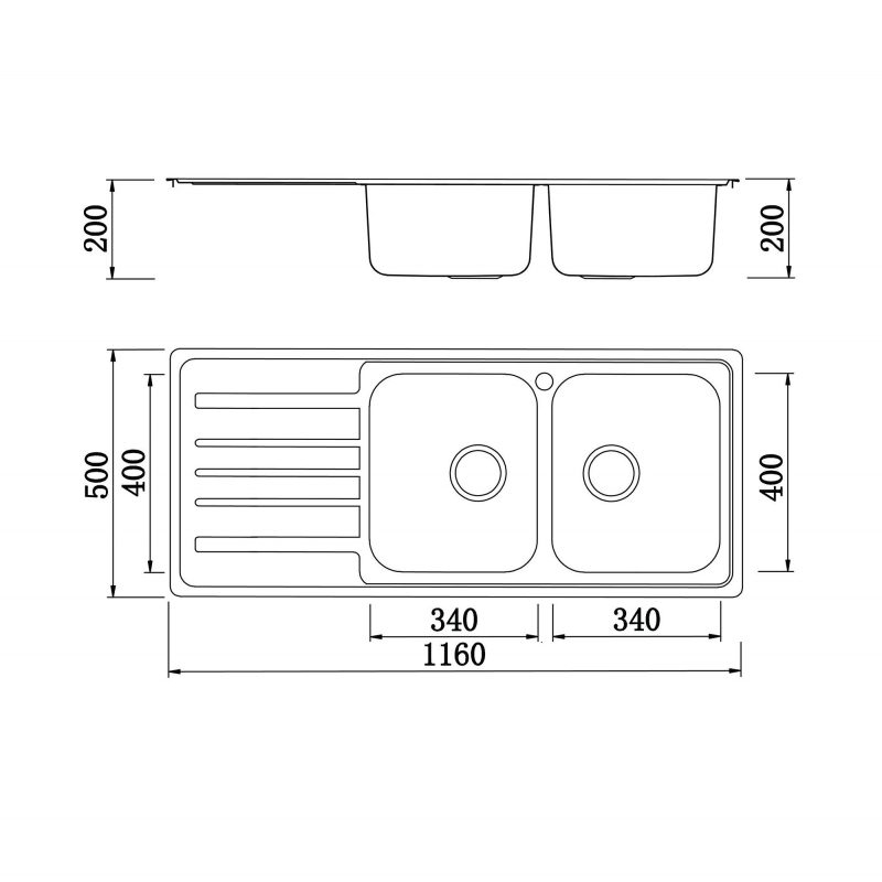 Chậu rửa bát European sink Artusi KS11650 1D