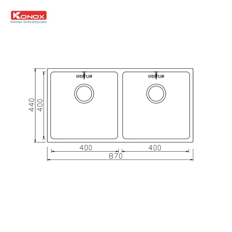 Chậu rửa bát Undermount Sink Cube 8744DU