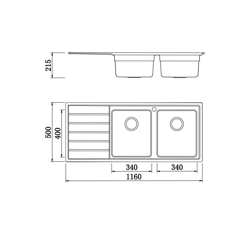 Chậu rửa bát European sink Premium KS11650 2B