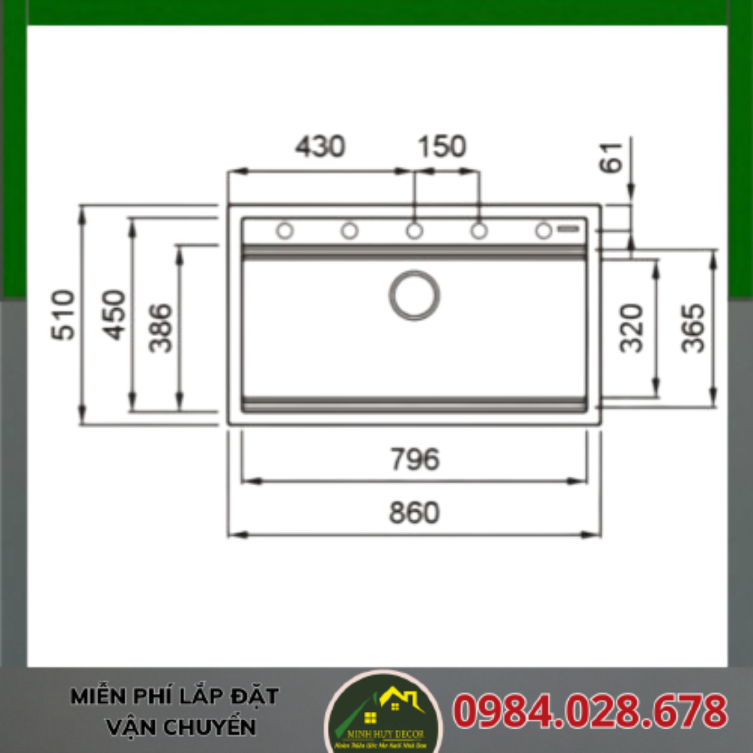 Chậu Rửa Bát Granite Sink Terra 860S