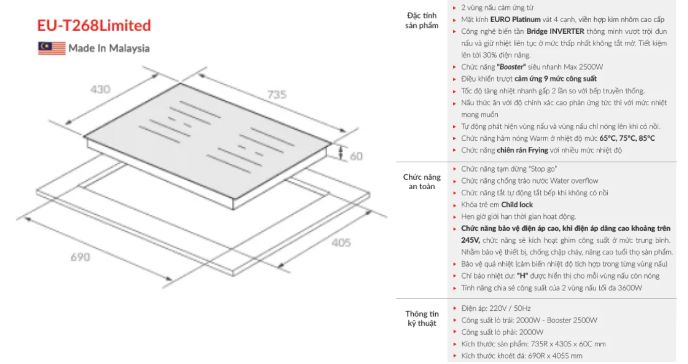 Bếp từ Eurosun EU-T268Limited