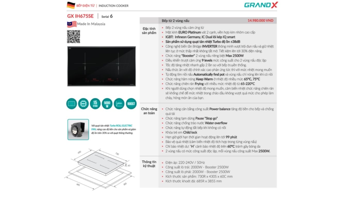 Bếp từ GrandX GX IH675SE/ serial 6