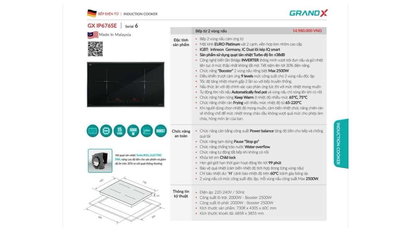 Bếp từ GrandX GX IP676SE