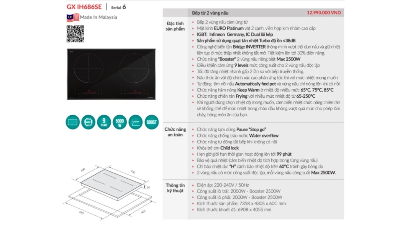 Bếp từ GrandX GX IH686SE/ serial 6
