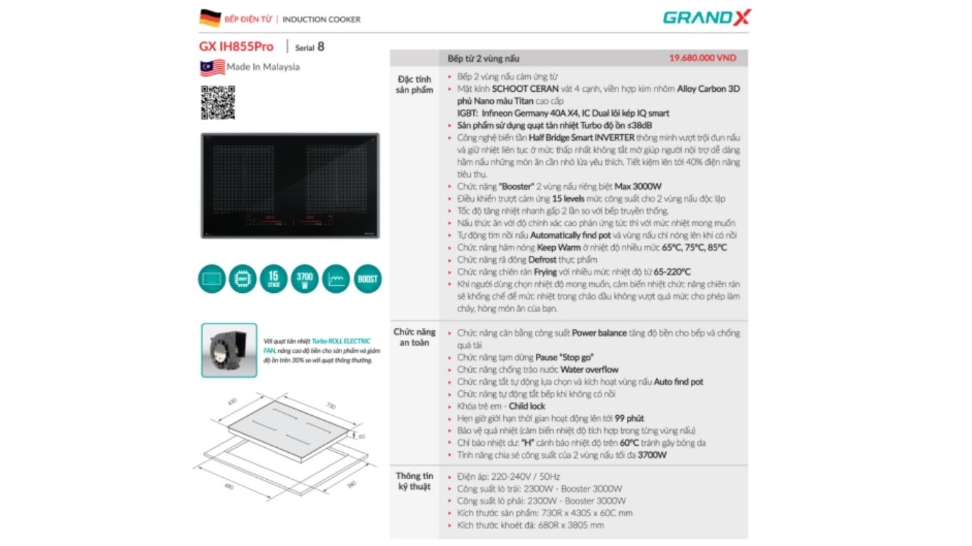 Bếp từ GrandX GX IH855PRO/ serial 8