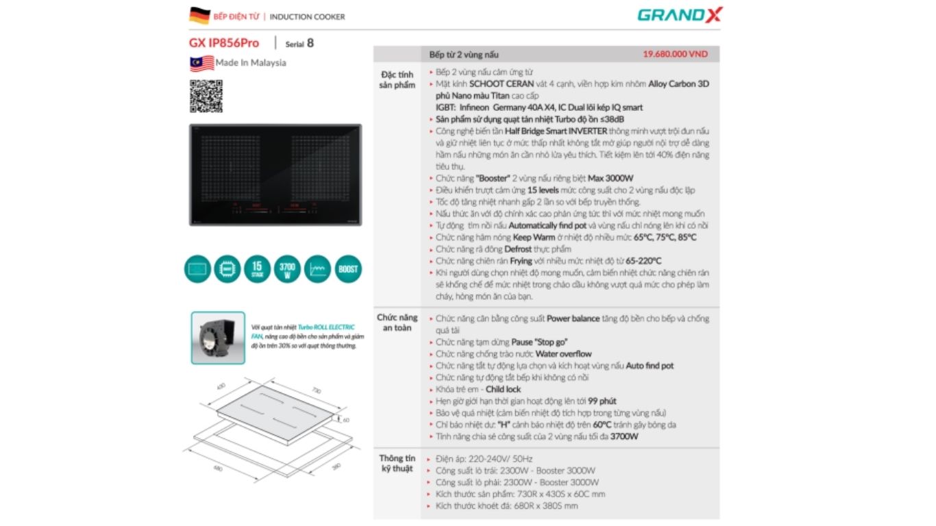 Bếp từ GrandX GX IP856PRO/ serial 8