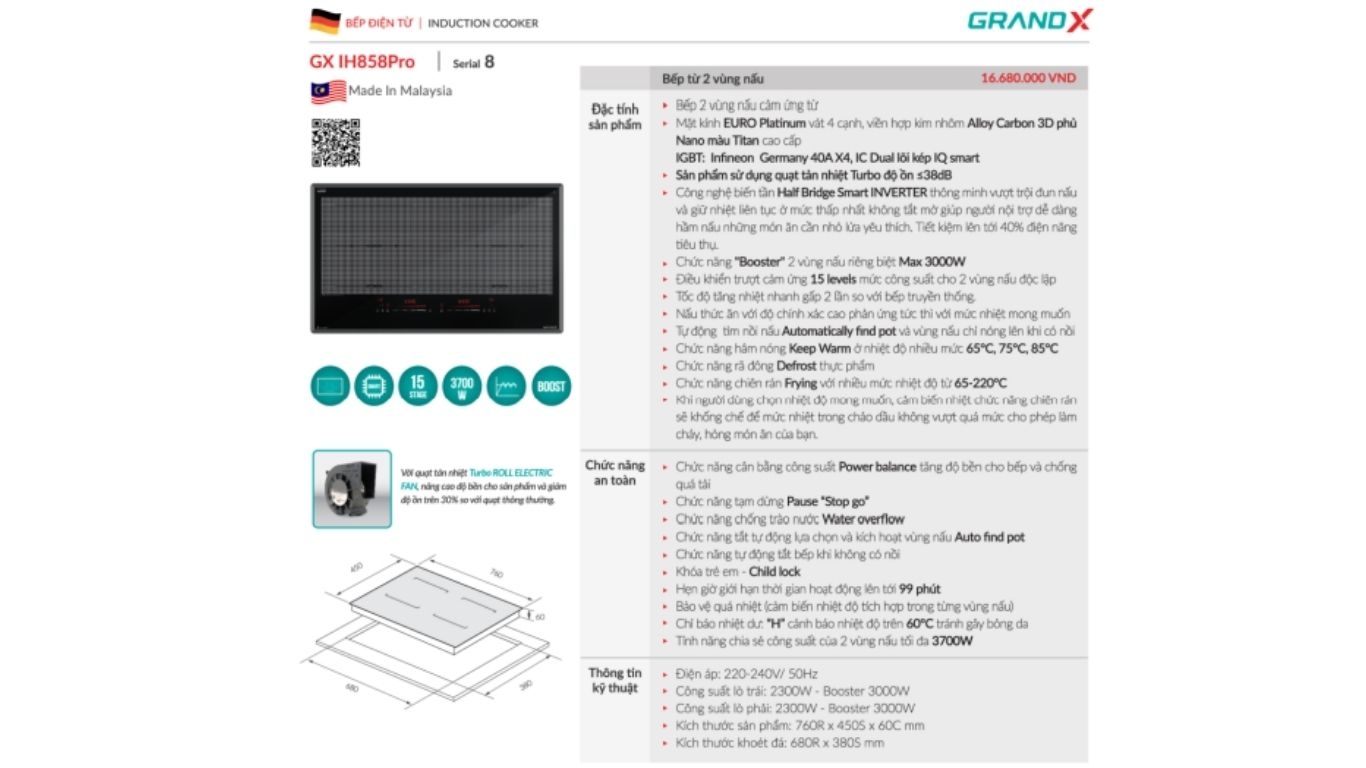 Bếp từ GrandX GX IH858PRO/ serial 8