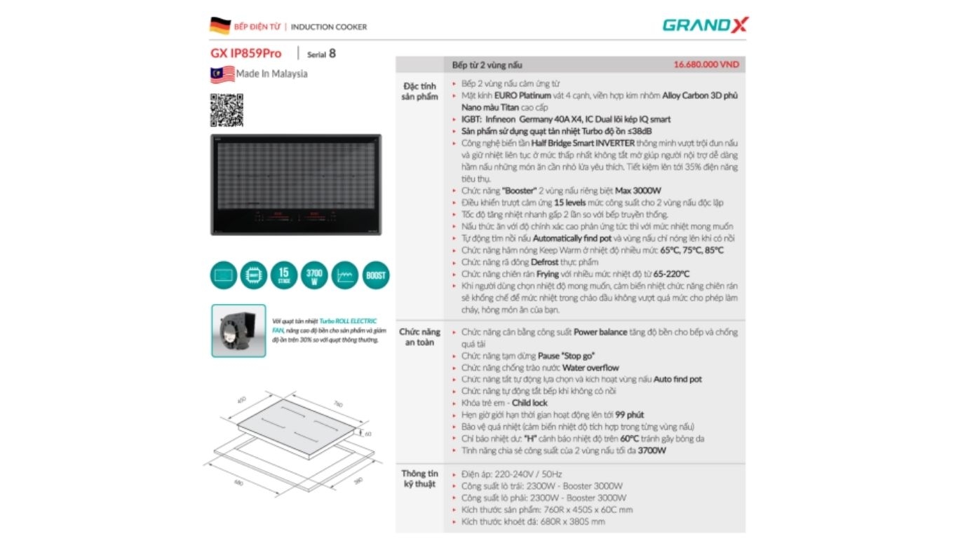 Bếp từ GrandX GX IP859PRO/ serial 8