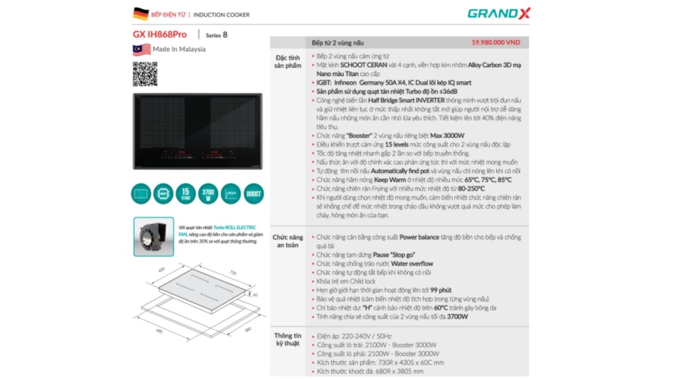 Bếp từ GrandX GX IH868PRO/ serial 8