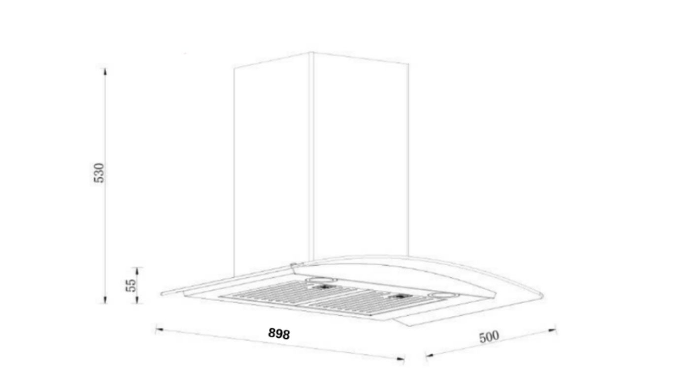 Máy hút mùi kính cong GrandX GX H90C55