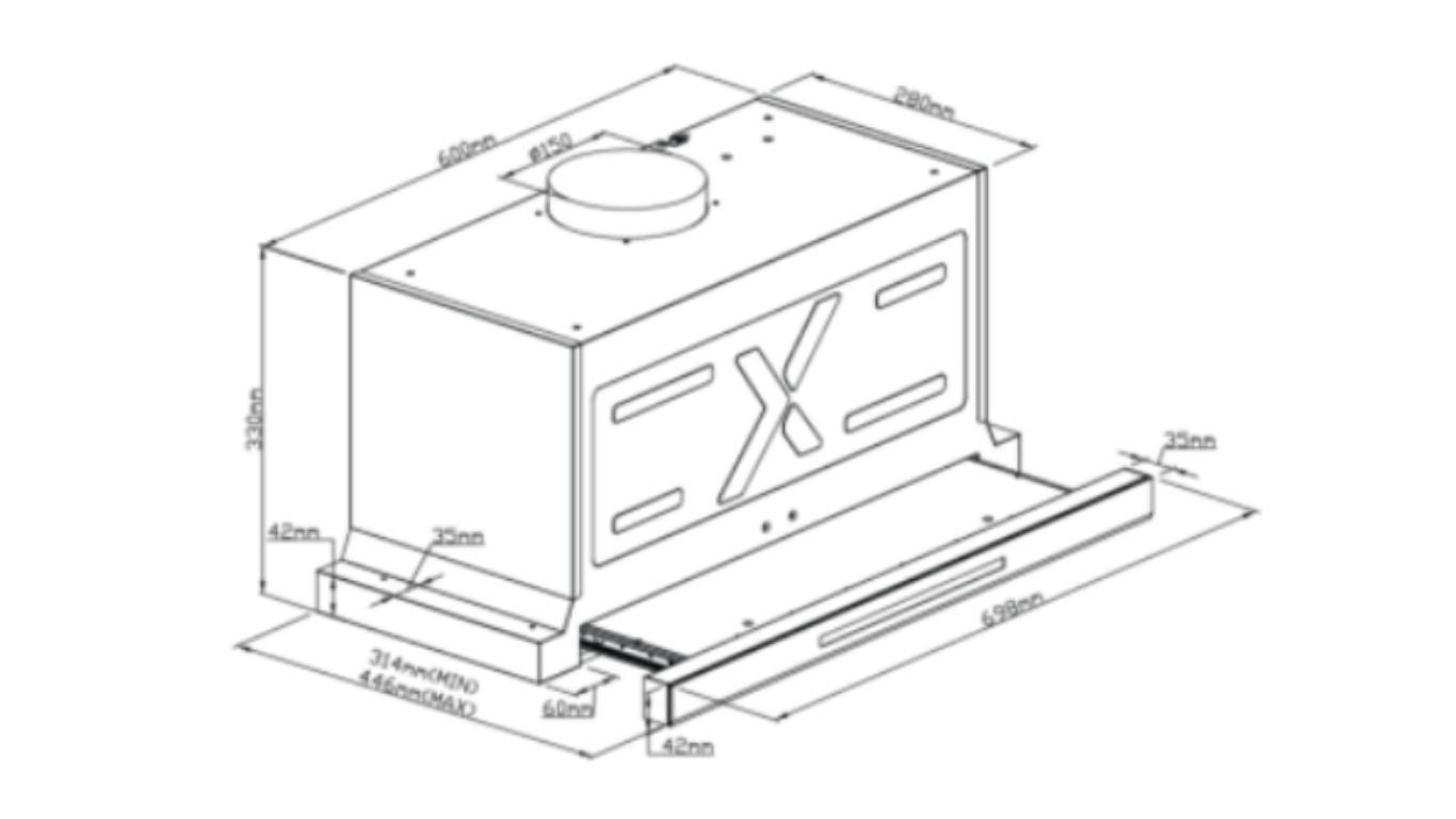Máy hút mùi âm tủ GrandX GX H70F75B