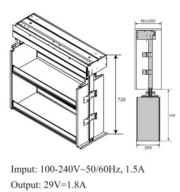 Kệ gia vị điện chuyển động lên xuống cảm ứng chạm GP2