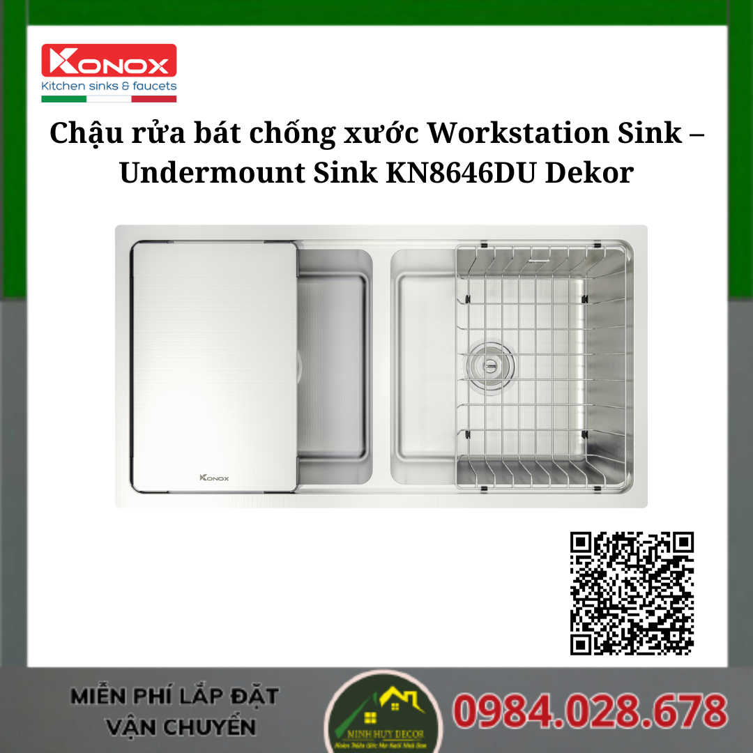 Chậu rửa bát chống xước KN8646DU Dekor