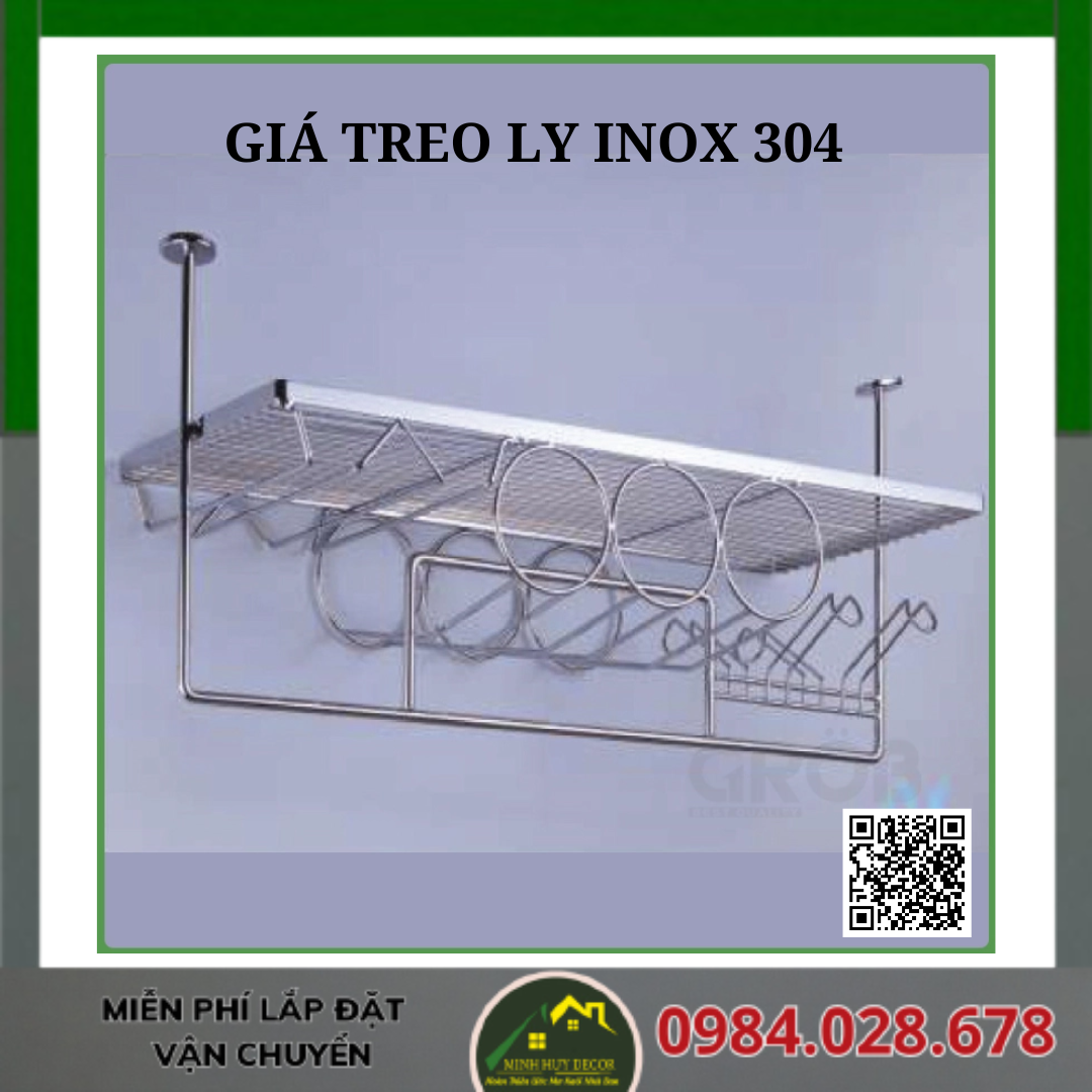 GIÁ TREO LY INOX 304