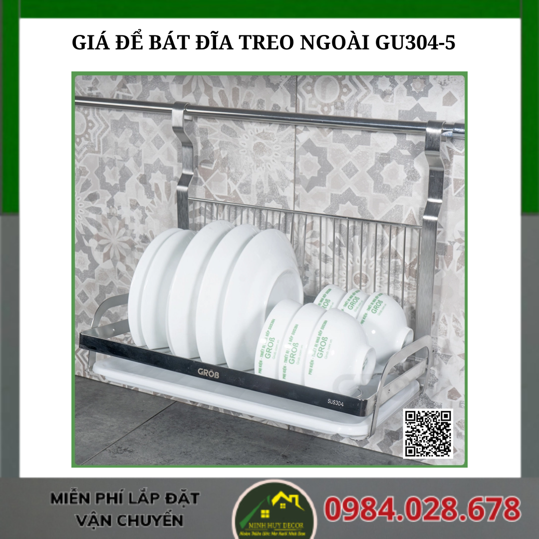 GIÁ ĐỂ BÁT ĐĨA TREO NGOÀI GU304-5