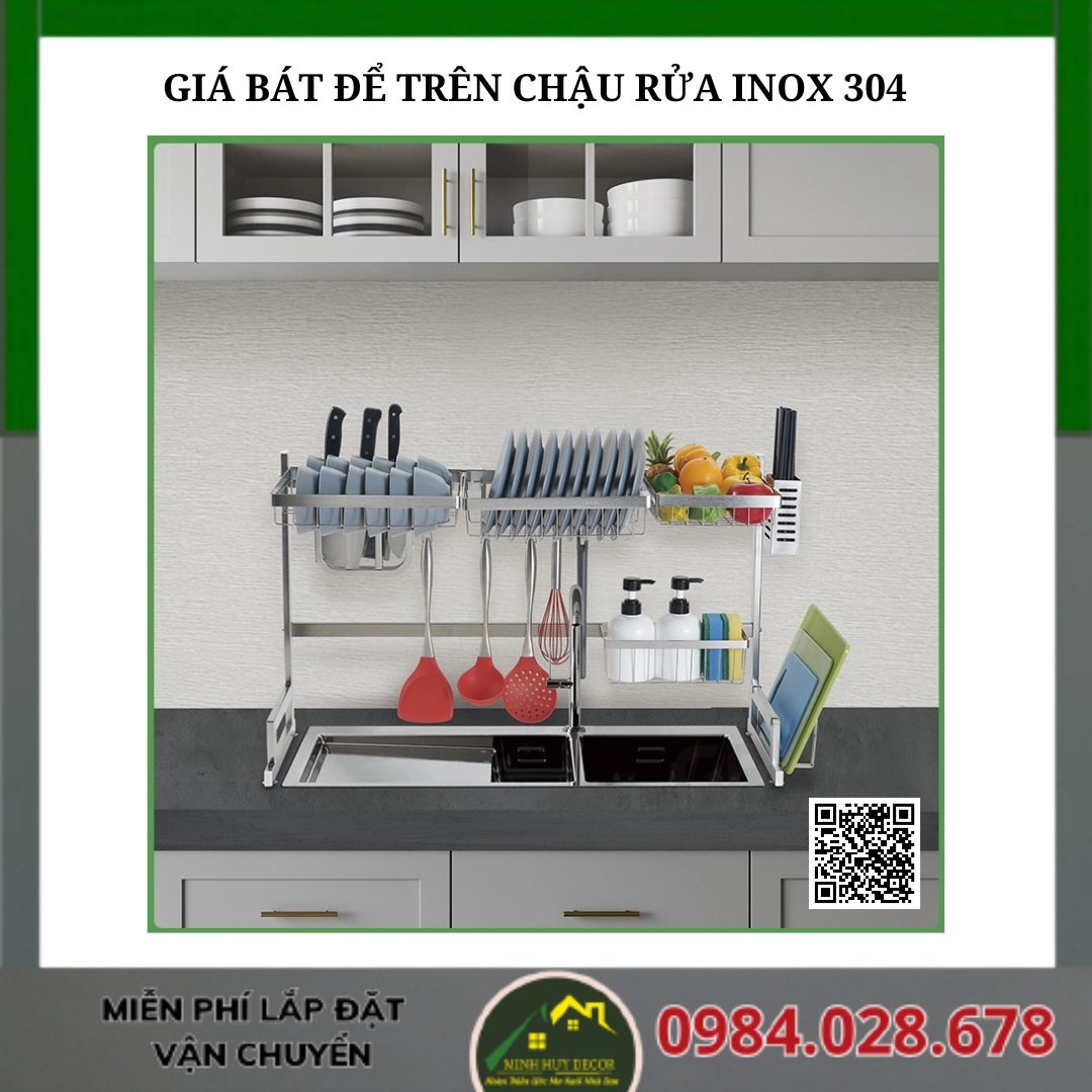 GIÁ BÁT ĐỂ TRÊN CHẬU RỬA INOX 304