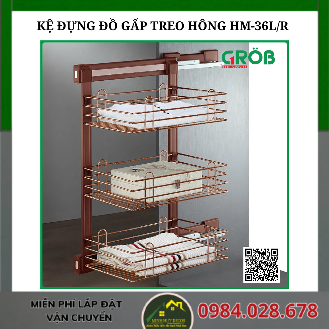 KỆ ĐỰNG ĐỒ GẤP TREO HÔNG HM-36L/R