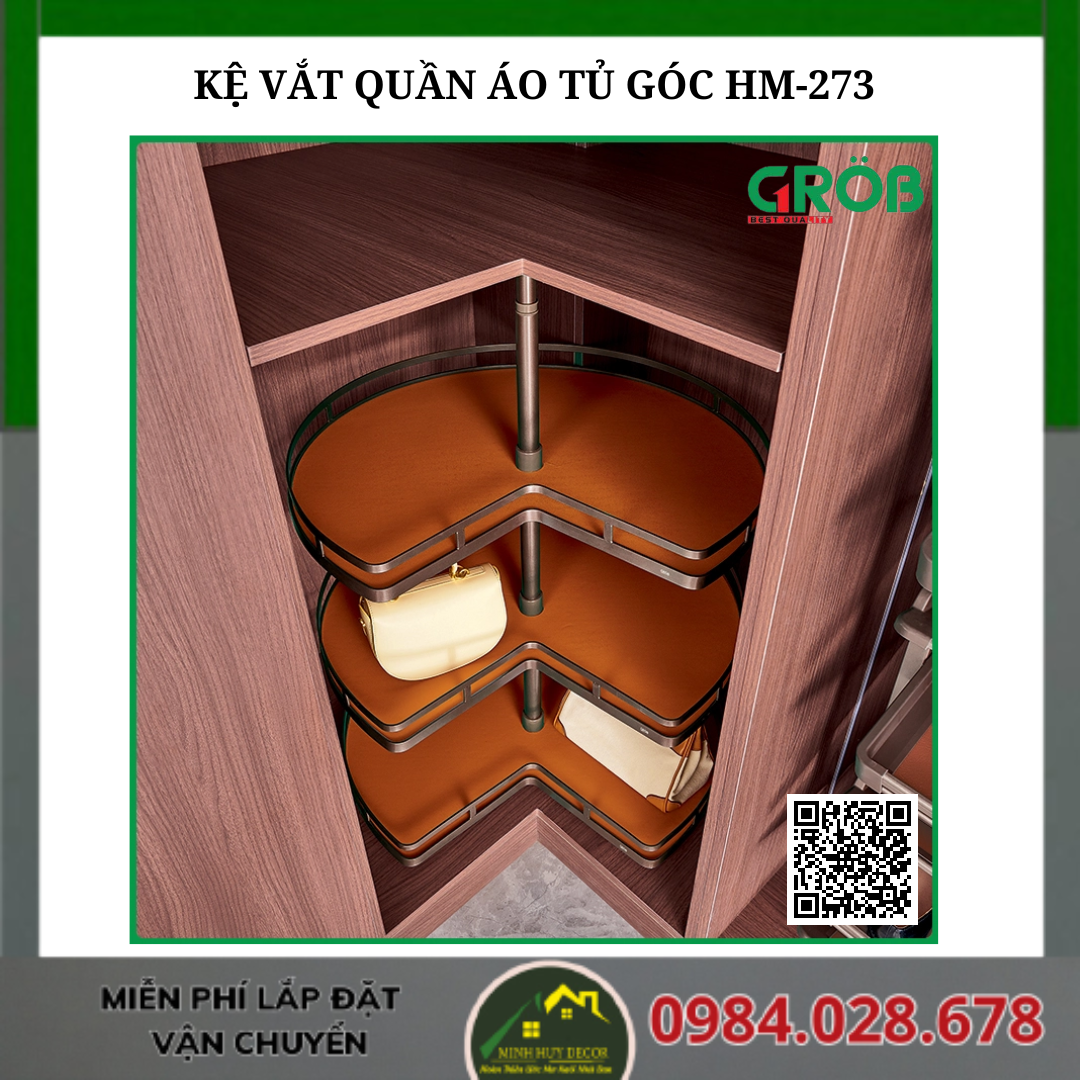 KỆ VẮT QUẦN ÁO TỦ GÓC HM-273