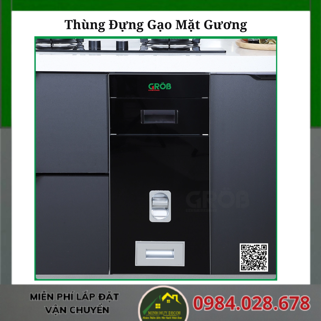 Thùng Đựng Gạo Mặt Gương