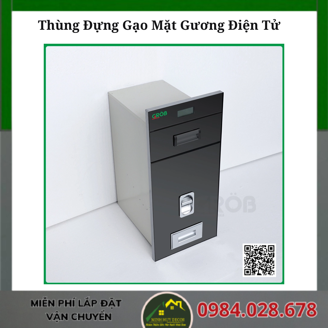 Thùng Đựng Gạo Mặt Gương Điện Tử