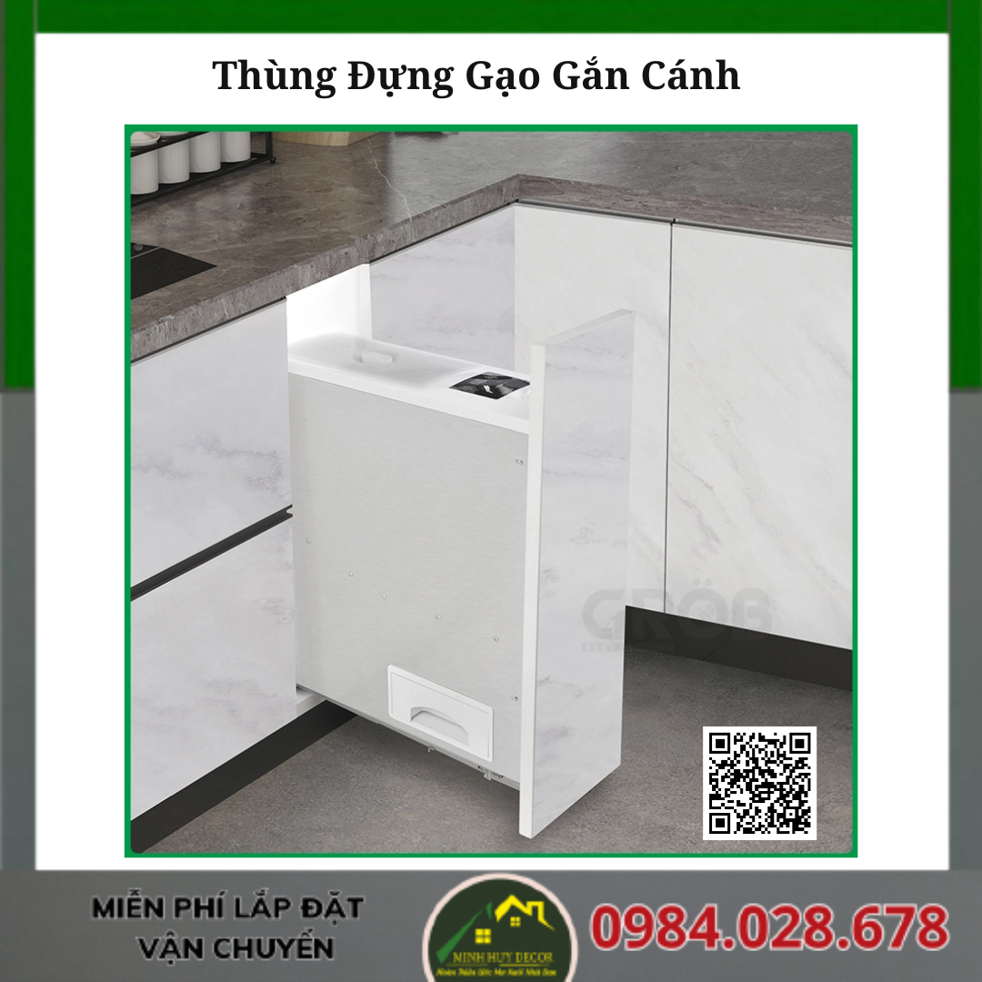 Thùng Đựng Gạo Gắn Cánh
