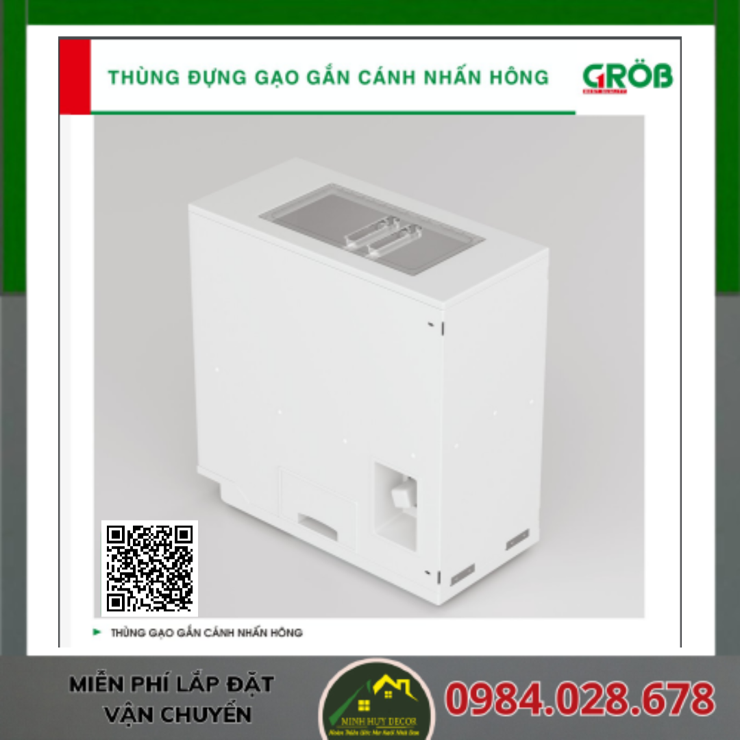 Thùng Đựng Gạo Gắn Cánh Nhấn Hông
