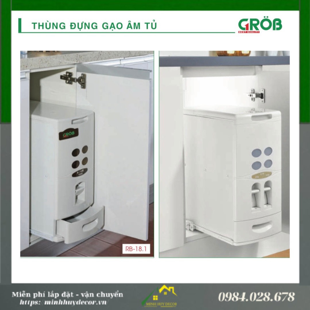 THÙNG ĐỰNG GẠO ÂM TỦ
