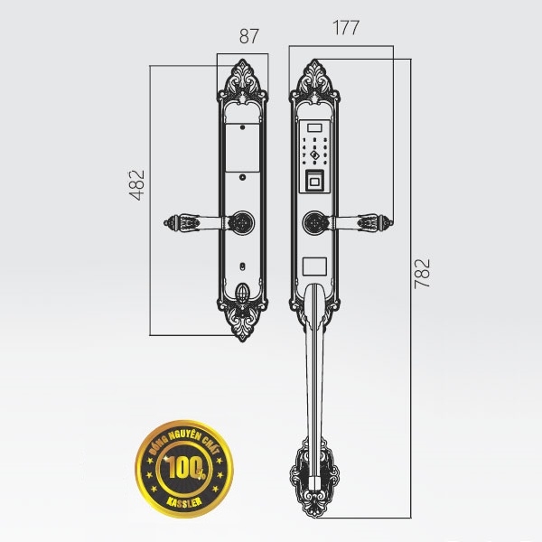 Khóa đại sảnh tân cổ Kassler KL-969GR