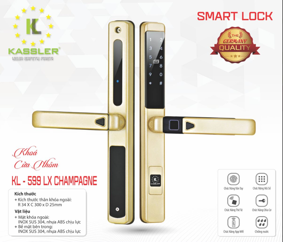 Khóa Kassler KL-599 LX CHAMPAGNE