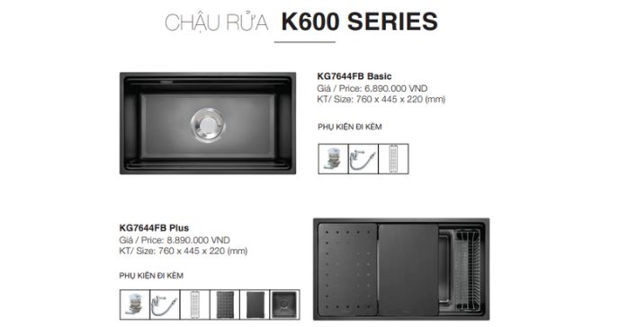 Chậu rửa bát Kluger KG7644FB Basic