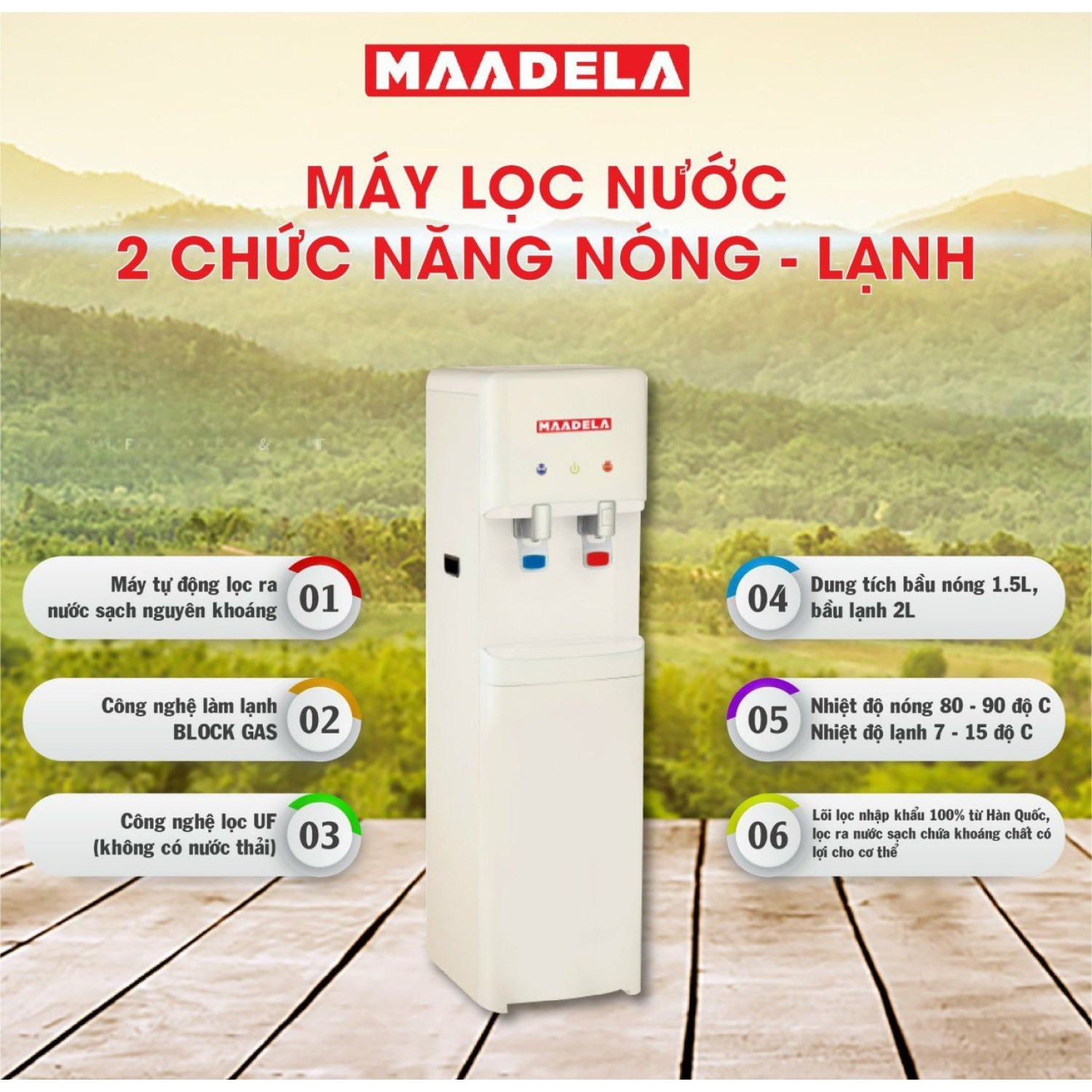 Máy lọc nước Maadela M300UF nóng-lạnh