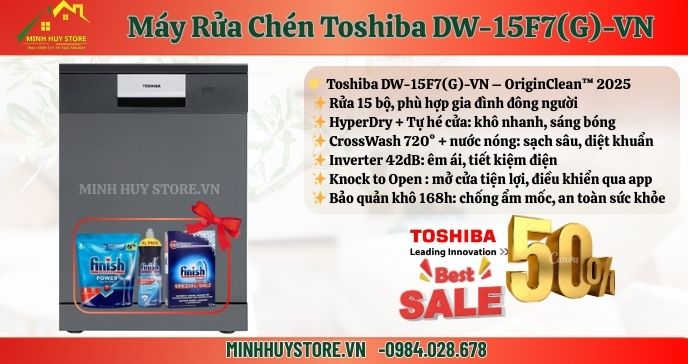 Máy rửa chén Toshiba DW-15F7(G)-VN
