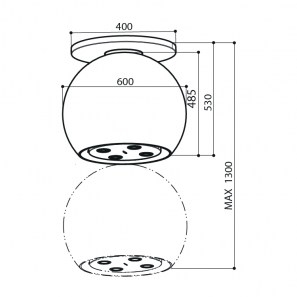 Máy hút mùi đảo kết hợp trang trí HERMES