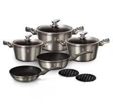 BỘ NỒI CHẢO MÀU CARBON XÁM 10 MÓN HAFELE 531.08.003